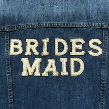 Load image into Gallery viewer, Bride Wedding Letters Pearl and Diamante Gold Iron on letters