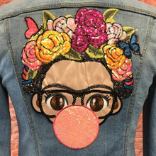 Load image into Gallery viewer, Large Embroidered  Frida Kahlo Applique Patch