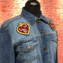 Load image into Gallery viewer, Delicate Embroidered & Beaded Sequin  Heart Applique 2 Piece Patches