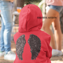 Load image into Gallery viewer, Pair of Iron on Silver, Gold, Blue or Black Sequin Lace Appliques Angel Wings