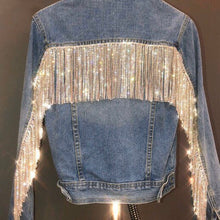 Load image into Gallery viewer, Crystal Rhinestone Tassel Trim Rhinestone Fringe