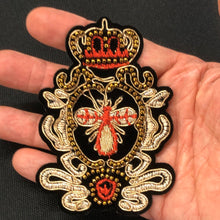 Load image into Gallery viewer, 2 Handmade 3D Beaded Gold & Red Bee Patch