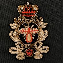 Load image into Gallery viewer, 2 Handmade 3D Beaded Gold & Red Bee Patch