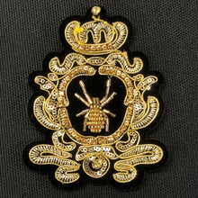 Load image into Gallery viewer, 2 Handmade 3D Gold Spider Iron on Patch Applique