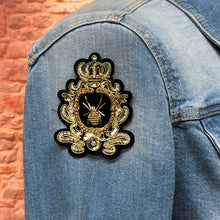 Load image into Gallery viewer, 2 Handmade 3D Gold Spider Iron on Patch Applique