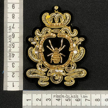 Load image into Gallery viewer, 2 Handmade 3D Gold Spider Iron on Patch Applique