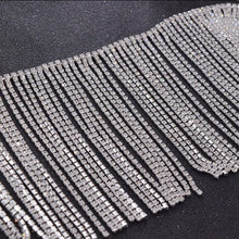 Load image into Gallery viewer, Crystal Rhinestone Tassel Trim Rhinestone Fringe