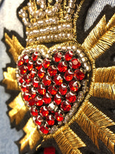 Load image into Gallery viewer, Crystal Rhinestone and Embroidered Love Heart Crown Applique Patch