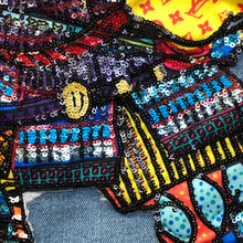 Load image into Gallery viewer, Huge Japanese  Samurai Warrior Sequin Applique  Patch