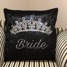 Load image into Gallery viewer, Crushed Velvet Bride Wedding Cushion