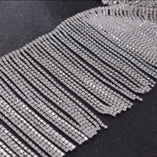 Load image into Gallery viewer, Crystal Rhinestone Tassel Trim Rhinestone Fringe