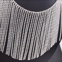Load image into Gallery viewer, Crystal Rhinestone Tassel Trim Rhinestone Fringe