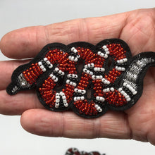 Load image into Gallery viewer, Embroidered Red Snake Iron on Applique Patch 2 pieces