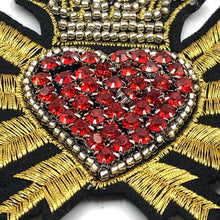 Load image into Gallery viewer, Crystal Rhinestone and Embroidered Love Heart Crown Applique Patch