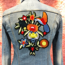 Load image into Gallery viewer, Beautiful Large Flower and Bird Patch appliqué
