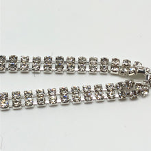 Load image into Gallery viewer, Crystal 2 Rows of Close Silver Strass Rhinestone Chain