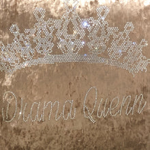 Load image into Gallery viewer, Dmc Crushed Velvet Rhinestone Princess and Drama Queen Cushion Pillow With Tiara