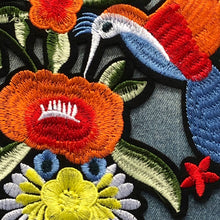Load image into Gallery viewer, Beautiful Large Flower and Bird Patch appliqué