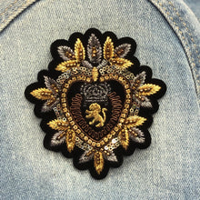 Load image into Gallery viewer, 2 Designer Style Handmade 3D Gold Lion  Patch Applique
