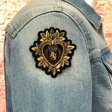 Load image into Gallery viewer, 2 Designer Style Handmade 3D Gold Lion  Patch Applique