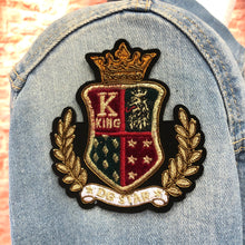 Load image into Gallery viewer, 2 Handmade 3D Gold Crown King Patch Applique