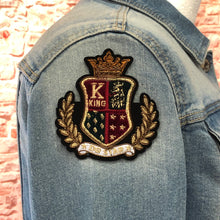 Load image into Gallery viewer, 2 Handmade 3D Gold Crown King Patch Applique