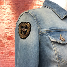 Load image into Gallery viewer, 2 Handmade 3D Gold Bee & Crown Patch Applique