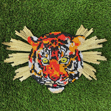 Load image into Gallery viewer, Extra Large Bright Orange & Gold Tiger Head Embroidered Applique  Patch (NEEDS ATTENTION)