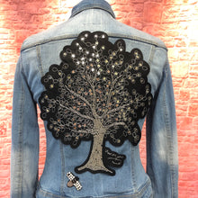 Load image into Gallery viewer, Silver Tree Sequins Embroidered Applique Patch