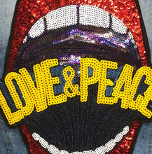 Load image into Gallery viewer, Mouth Tongue Love and Peace Applique Patch