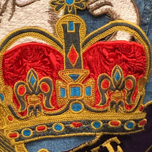 Load image into Gallery viewer, Very large Flute Playing Cherub Embroidered Royal Love Applique Tapestry Patch