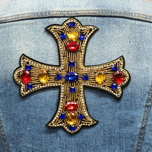 Load image into Gallery viewer, Cross Embellished with Rhinestones and Crystals Applique Patch