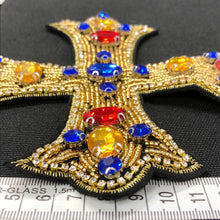 Load image into Gallery viewer, Cross Embellished with Rhinestones and Crystals Applique Patch