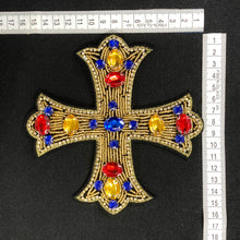 Load image into Gallery viewer, Cross Embellished with Rhinestones and Crystals Applique Patch