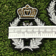 Load image into Gallery viewer, 2 Handmade 3D Grey and Gold Bee Iron on Patch