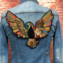 Load image into Gallery viewer, American Eagle With Coloured Thread and Sequins Patch