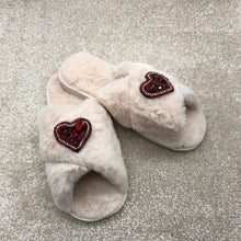 Load image into Gallery viewer, Women's Fluffy Slippers With Sparkly Cute Hearts