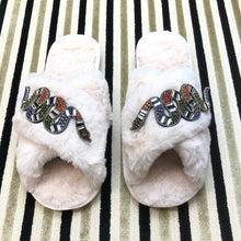 Load image into Gallery viewer, Women's Fluffy Slippers With Sparkly Embellished Snake