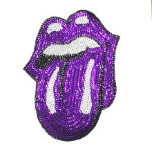 Load image into Gallery viewer, Iron On Sequin Tongue Applique Patch