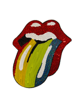 Load image into Gallery viewer, Iron On Sequin Tongue Applique Patch