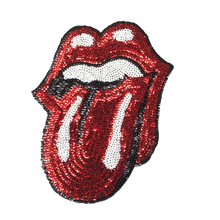 Load image into Gallery viewer, Iron On Sequin Tongue Applique Patch