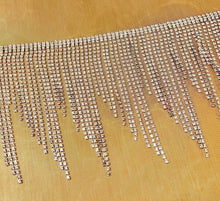 Load image into Gallery viewer, Crystal Rhinestone Tassel Trim  Fringe