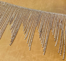 Load image into Gallery viewer, Crystal Rhinestone Tassel Trim  Fringe