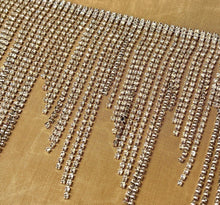 Load image into Gallery viewer, Crystal Rhinestone Tassel Trim  Fringe