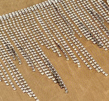 Load image into Gallery viewer, Crystal Rhinestone Tassel Trim  Fringe