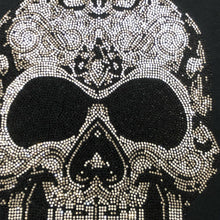 Load image into Gallery viewer, Skull Rhinestone T-Shirt in Black & Silver