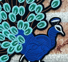 Load image into Gallery viewer, Blue Embroidered Peacock Applique Patch