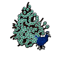 Load image into Gallery viewer, Blue Embroidered Peacock Applique Patch