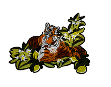 Load image into Gallery viewer, Bengal Tigers With Flowers Applique Patch