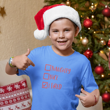 Load image into Gallery viewer, Christmas Glitter Iron On Transfer Naughty or Nice